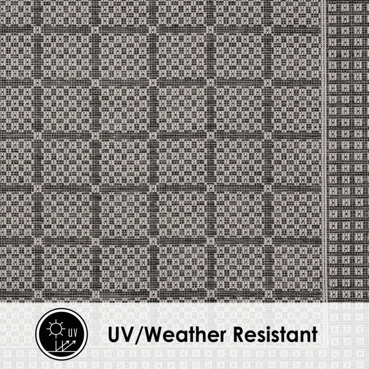 Nicole Miller New York Patio Country Luna Contemporary Geometric Indoor/Outdoor Area Rug, Black/Gray