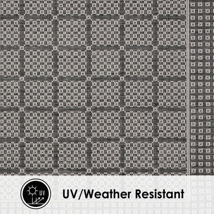 Nicole Miller New York Patio Country Luna Contemporary Geometric Indoor/Outdoor Area Rug, Black/Gray