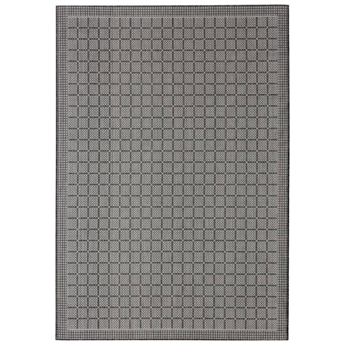 Nicole Miller New York Patio Country Luna Contemporary Geometric Indoor/Outdoor Area Rug, Black/Gray