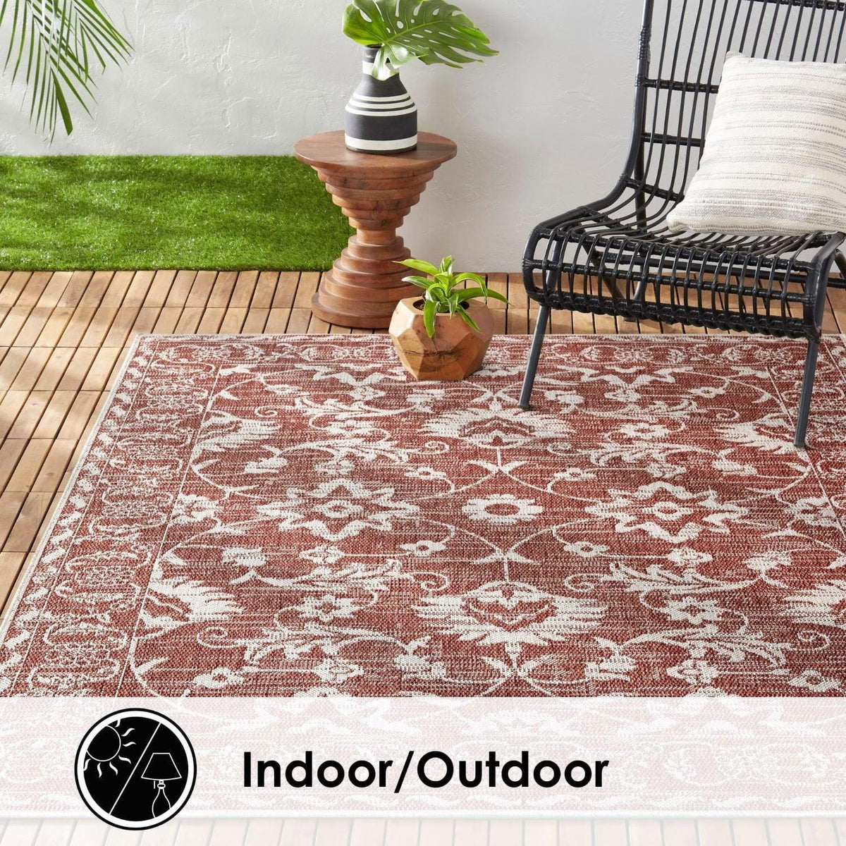 Nicole Miller New York Patio Country Ayala Botanical Floral Indoor/Outdoor Area Rug