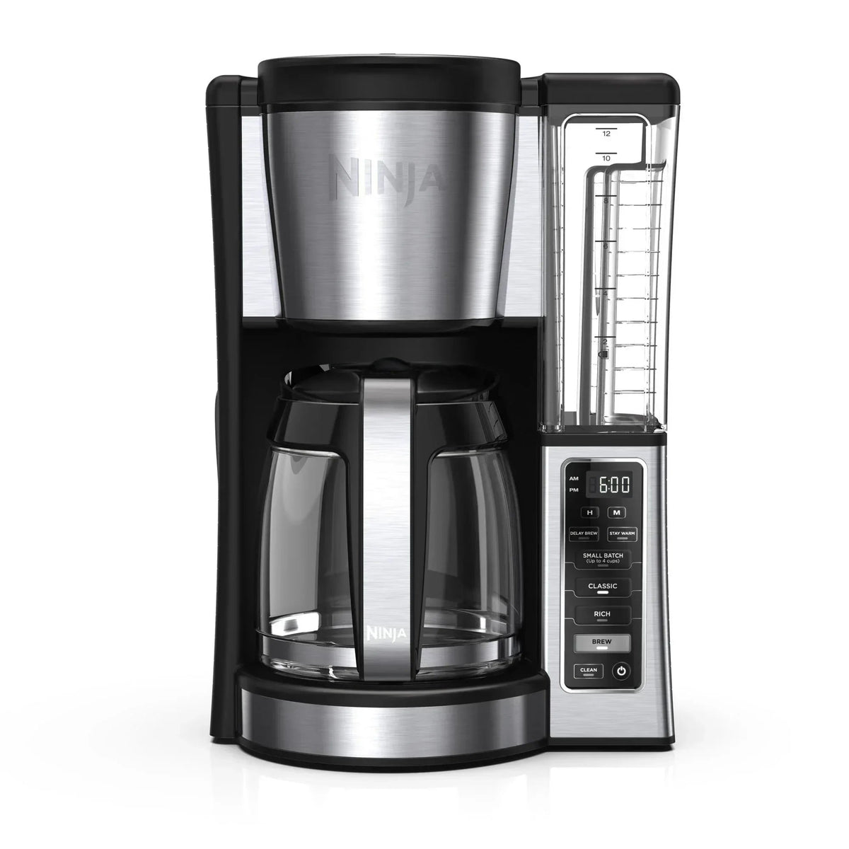Ninja 12-Cup Programmable Coffee Brewer, 2 Brew Styles, Adjustable Warm Plate, 60oz Water Reservoir, Black/Stainless Steel, CE250