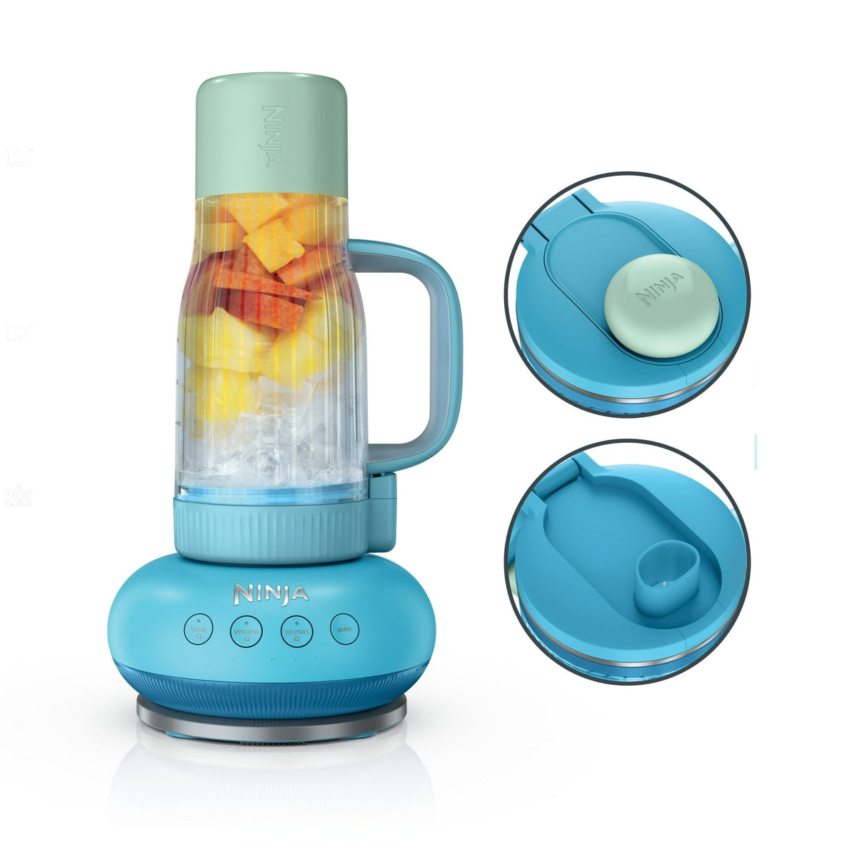 Ninja BlendBOSS 26-Oz Personal Blender, for Smoothies & Frozen Drinks, Travel Tumbler with LeakProof Lid and Chug Spout, Auto-iQ Technology, 1200PW, DB301CY Cyberspace