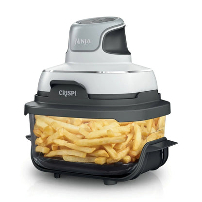Ninja Crispi 3-in-1 Glass Air Fryer, 4-Qt Glass Container with Lid, 3 Functions, Air Fry, Recrisp, Portable, Dishwasher Safe, FN090 White