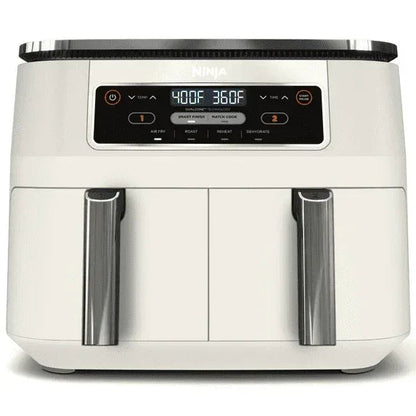 Ninja Foodi 4-in-1 8 Qt Air Fryer, 2 Basket, XL Capacity, with DualZone Technology, Air Fry, Roast & More, DZ100WMWH Dove