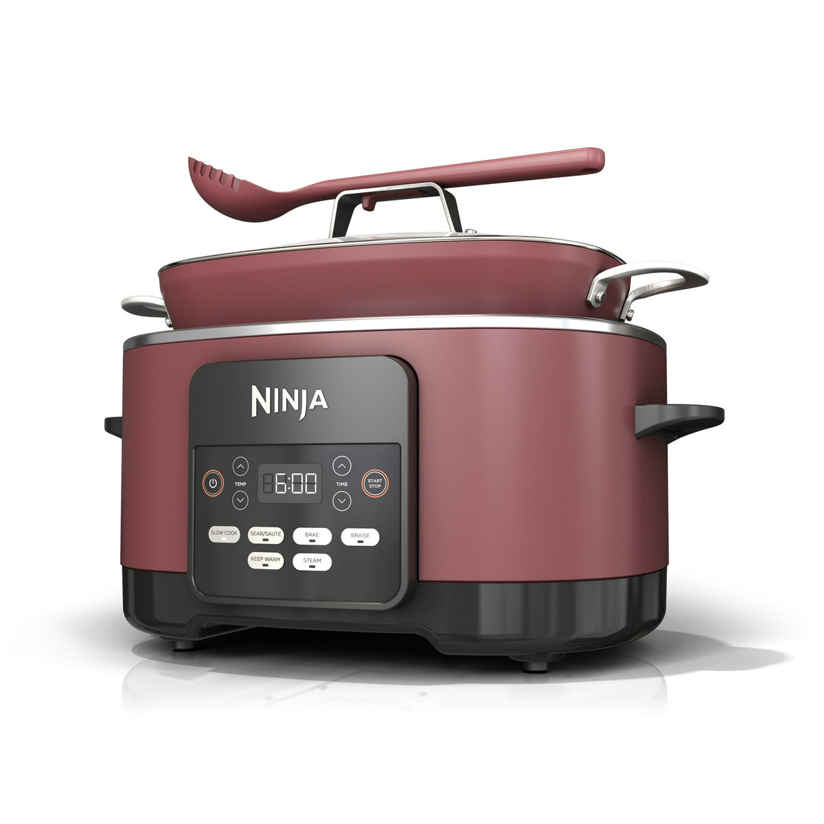 Ninja 10-in-1 Foodi Possible 8.5 Qt Multi-Cooker, Slow Cook, Dutch Oven, Steamer, Triple Heat Fusion, Glass Lid & Integrated Spoon, MC1000WM Cherry Tarte