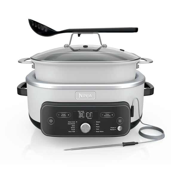 Ninja 10-in-1 Foodi Possible 8.5 Qt Multi-Cooker, Slow Cook, Dutch Oven, Steamer, Triple Heat Fusion, Glass Lid & Integrated Spoon, MC1000WM Cherry Tarte