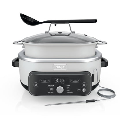 Ninja 10-in-1 Foodi Possible 8.5 Qt Multi-Cooker, Slow Cook, Dutch Oven, Steamer, Triple Heat Fusion, Glass Lid & Integrated Spoon, MC1000WM Cherry Tarte