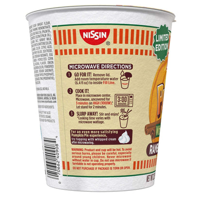 Nissin Foods Cup Noodles Limited Edition Ramen Noodles Pumpkin Pie Flavor, 2.75oz Shelf Stable Cup