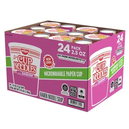 Nissin Cup Noodles, Shrimp, 2.5 oz, 24-count