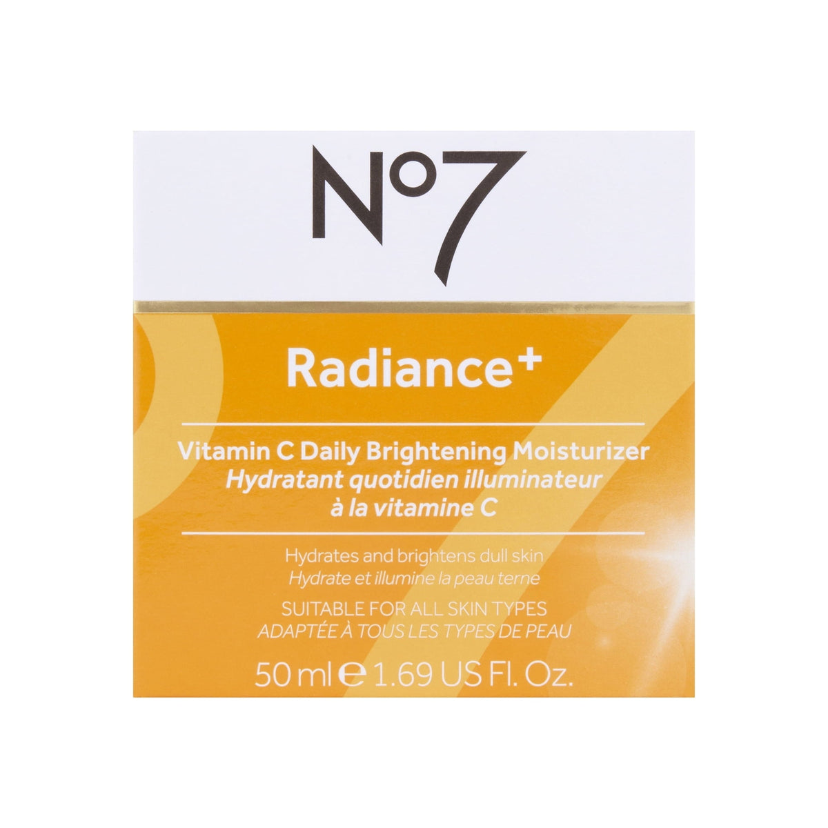 No7 Radiance+ Vitamin C Daily Brightening Face Moisturizer for Dull Skin, All Skin Types, 1.69 oz