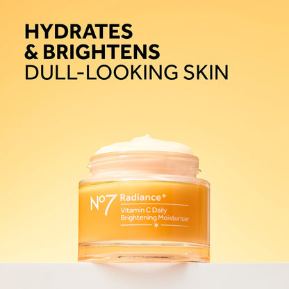 No7 Radiance+ Vitamin C Daily Brightening Face Moisturizer for Dull Skin, All Skin Types, 1.69 oz