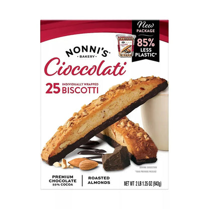 Nonni's, Cioccolati Biscotti Carton, 25 ct.