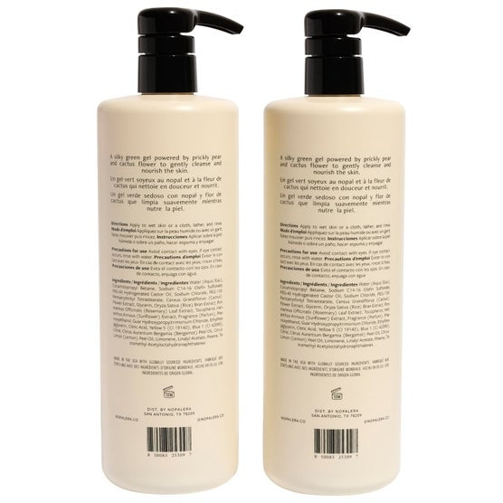 Nopalera Cactus Shower Gel, 24oz, 2-pack