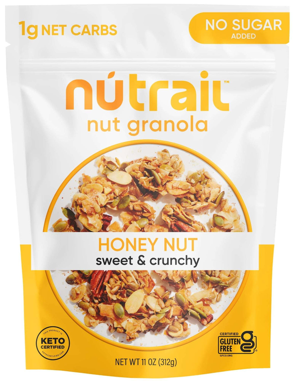 NuTrail Nut Granola Cereal, Honey Nut, No Sugar Added, Keto, Gluten Free, 11 oz. 1 Count