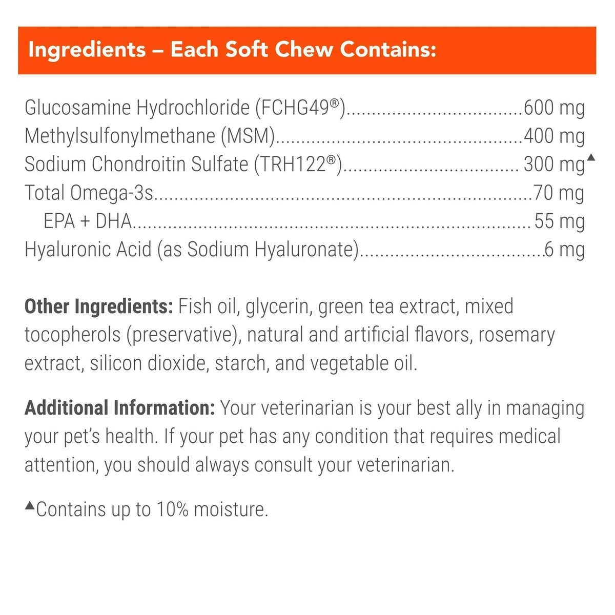 Nutramax Cosequin Joint Health Supplement for Dogs with Glucosamine, Chondroitin, MSM, Omega-3's and HA, 150 Soft Chews