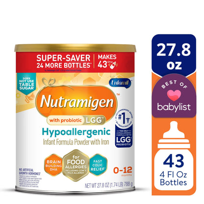 Nutramigen with Probiotic LGG Hypoallergenic Powder Baby Formula, 12.6 oz Can