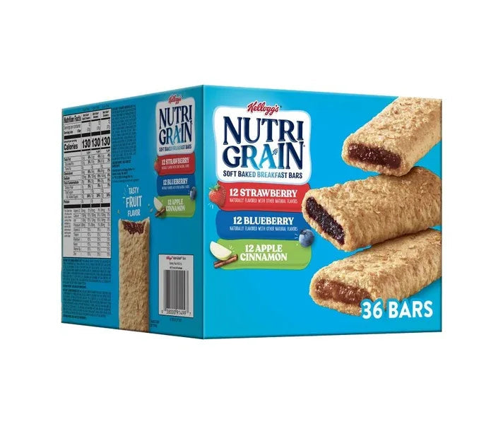 Kellogg's Nutri-Grain Soft Baked Breakfast Bars, Variety Pack, 1.3 oz (36-pk)