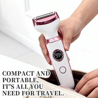OBACRE Bikini Trimmer for Women,4-in-1 Electric Razors for Women,IPX7 Waterproof Rechargeable Cordless Pubic Hair Shaver with LED Display for Ladies Bikini Pubic, Face, Underarms, Legs