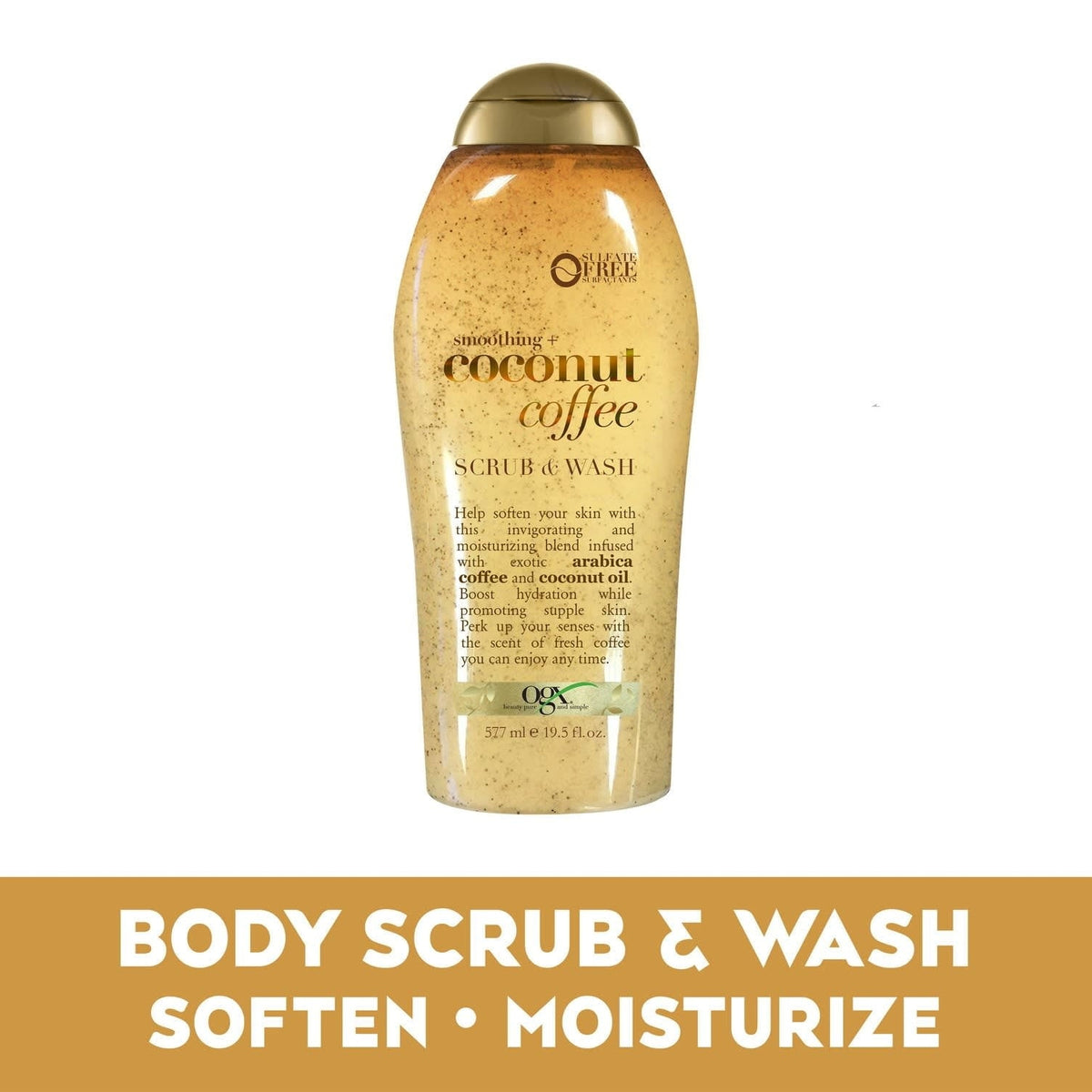 OGX Smoothing + Coconut Coffee Exfoliating Body Scrub, 19.5 Fl oz