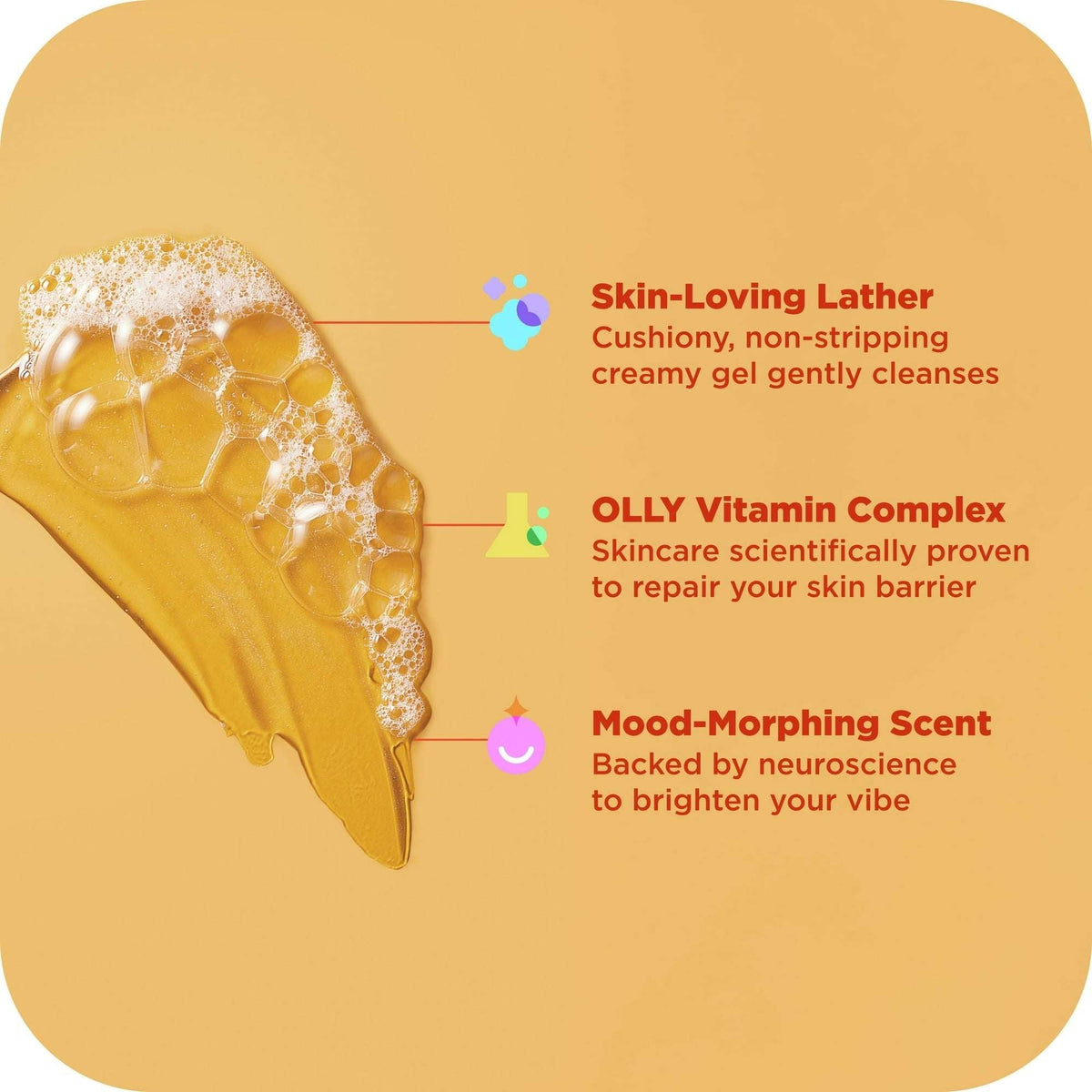 OLLY Bright Body Wash Repairs & Brightens Skin Citrus Currant, 17 oz