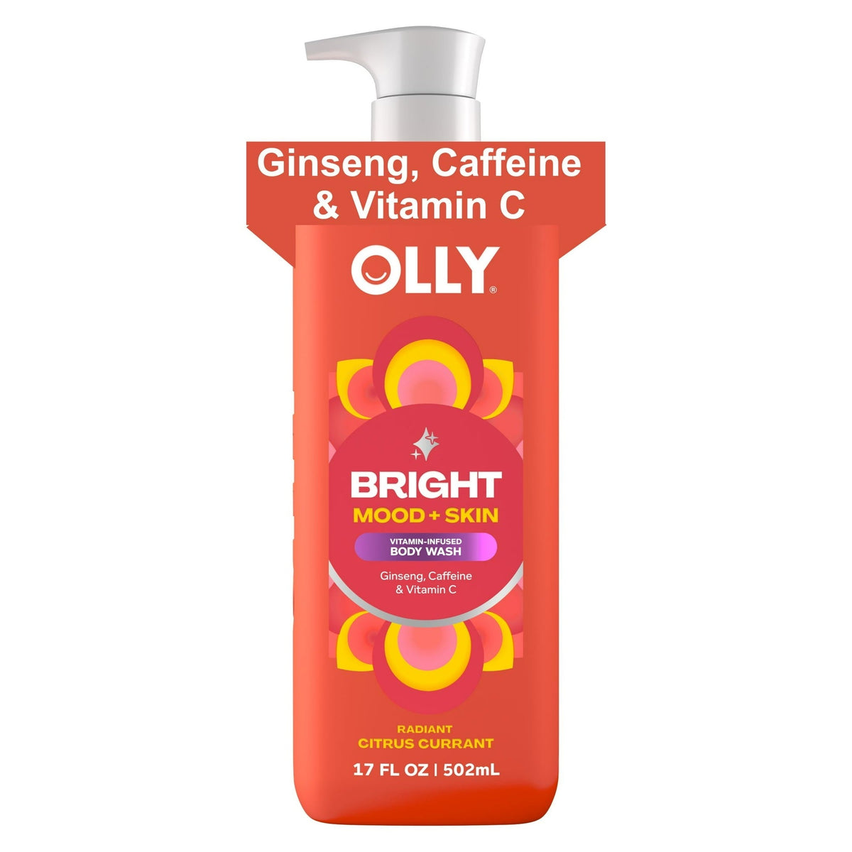 OLLY Bright Body Wash Repairs & Brightens Skin Citrus Currant, 17 oz