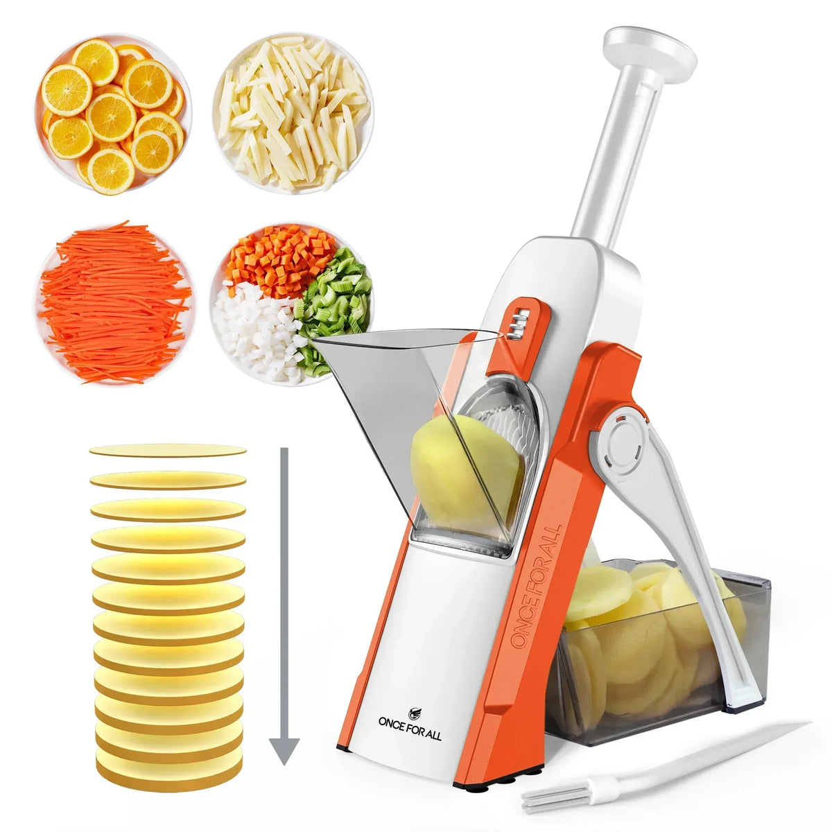 Mandoline Slicer for Vegetables Fruits, Adjustable Thickness Stainless Steel Food Cutter & Chopper, Safe and Quick Meal Preparation