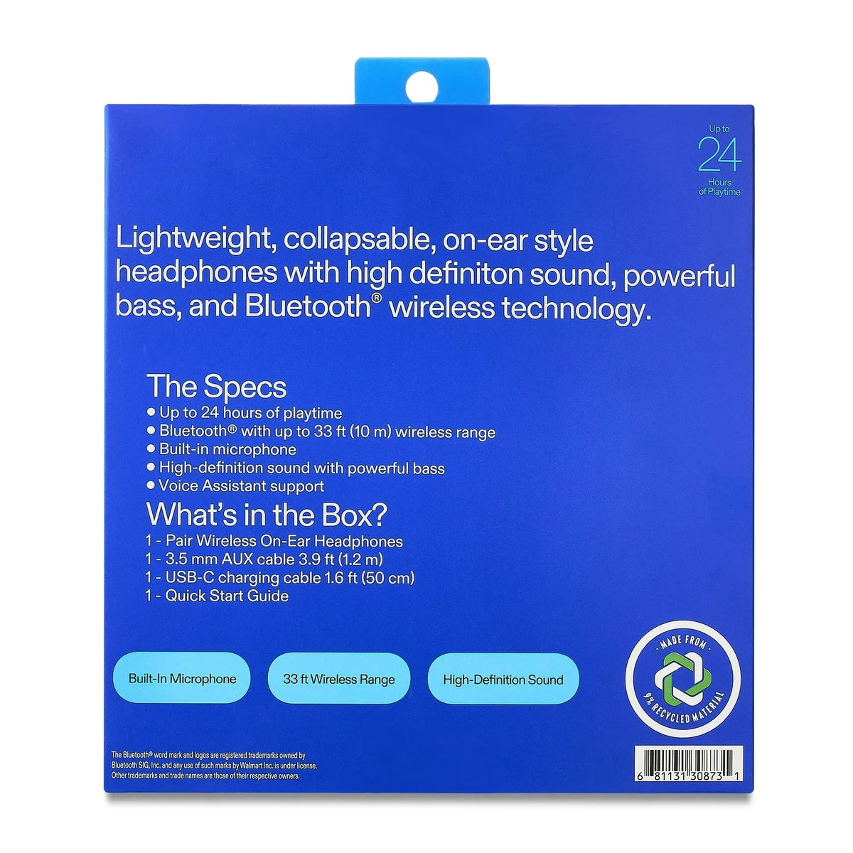 onn Wireless On-Ear Headphones