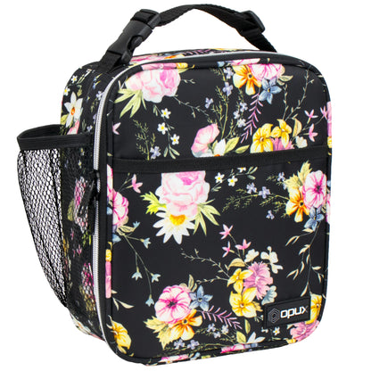 OPUX Premium Insulated Lunch Box, Soft School Lunch Bag for Kids Boys Girls, Leakproof Small Lunch Pail Men Women Work, Reusable Compact Cooler Tote Lunchbox for Office Adult, Black