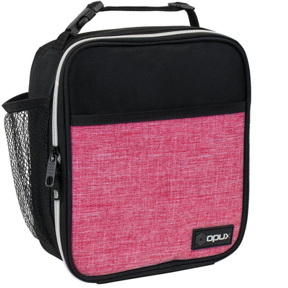 OPUX Premium Insulated Lunch Box, Soft School Lunch Bag for Kids Boys Girls, Leakproof Small Lunch Pail Men Women Work, Reusable Compact Cooler Tote Lunchbox for Office Adult, Black