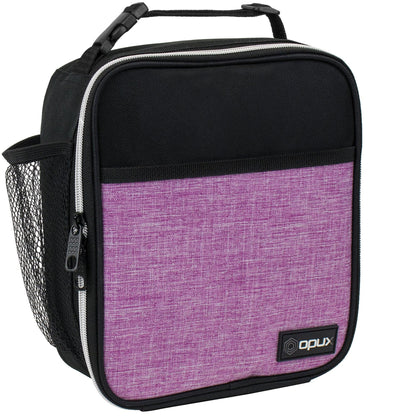 OPUX Premium Insulated Lunch Box, Soft School Lunch Bag for Kids Boys Girls, Leakproof Small Lunch Pail Men Women Work, Reusable Compact Cooler Tote Lunchbox for Office Adult, Black