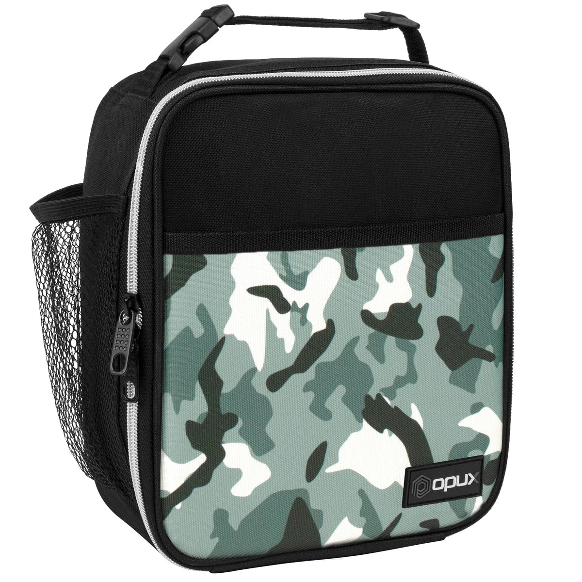 OPUX Premium Insulated Lunch Box, Soft School Lunch Bag for Kids Boys Girls, Leakproof Small Lunch Pail Men Women Work, Reusable Compact Cooler Tote Lunchbox for Office Adult, Black