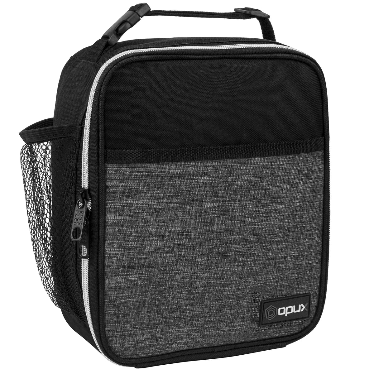 OPUX Premium Insulated Lunch Box, Soft School Lunch Bag for Kids Boys Girls, Leakproof Small Lunch Pail Men Women Work, Reusable Compact Cooler Tote Lunchbox for Office Adult, Black