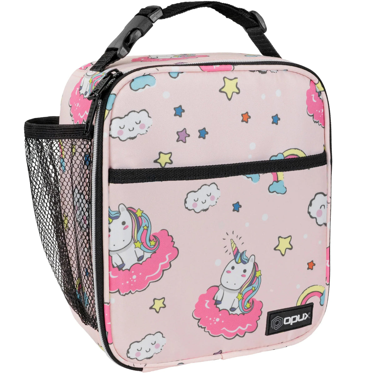 OPUX Premium Insulated Lunch Box, Soft School Lunch Bag for Kids Boys Girls, Leakproof Small Lunch Pail Men Women Work, Reusable Compact Cooler Tote Lunchbox for Office Adult, Black