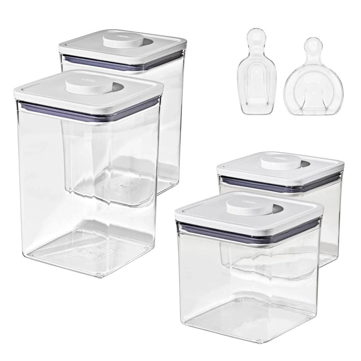 OXO SoftWorks 4-piece POP Container Set with Rice Measuring Cup & Scoop