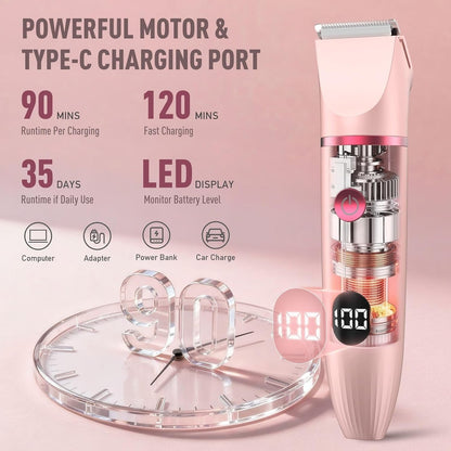 Obacre Bikini Trimmer for Women, 3 in 1 Electric Razors for Women, IPX7 Waterproof Wet Dry Body Shaver Pubic Hair Trimmer Facial Hair Remover with Ceramic Blade USB Recharge Dock Gift for Women