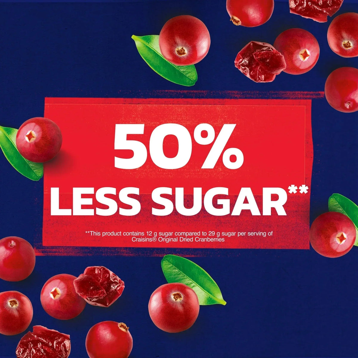 Ocean Spray® Craisins®, 50% Less Sugar Dried Cranberries, Dried Fruit, 10 oz Pouch