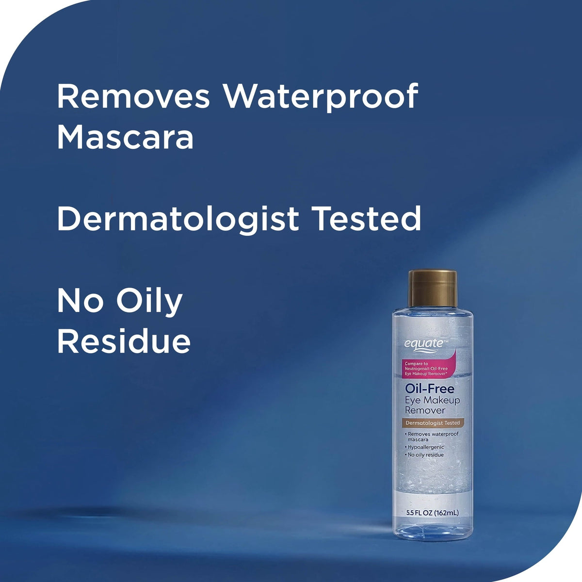 Equate Oil-Free Eye Makeup Remover, 5.5 fl oz, Compare to Neutrogena Oil-Free Eye Makeup Remover