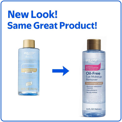 Equate Oil-Free Eye Makeup Remover, 5.5 fl oz, Compare to Neutrogena Oil-Free Eye Makeup Remover