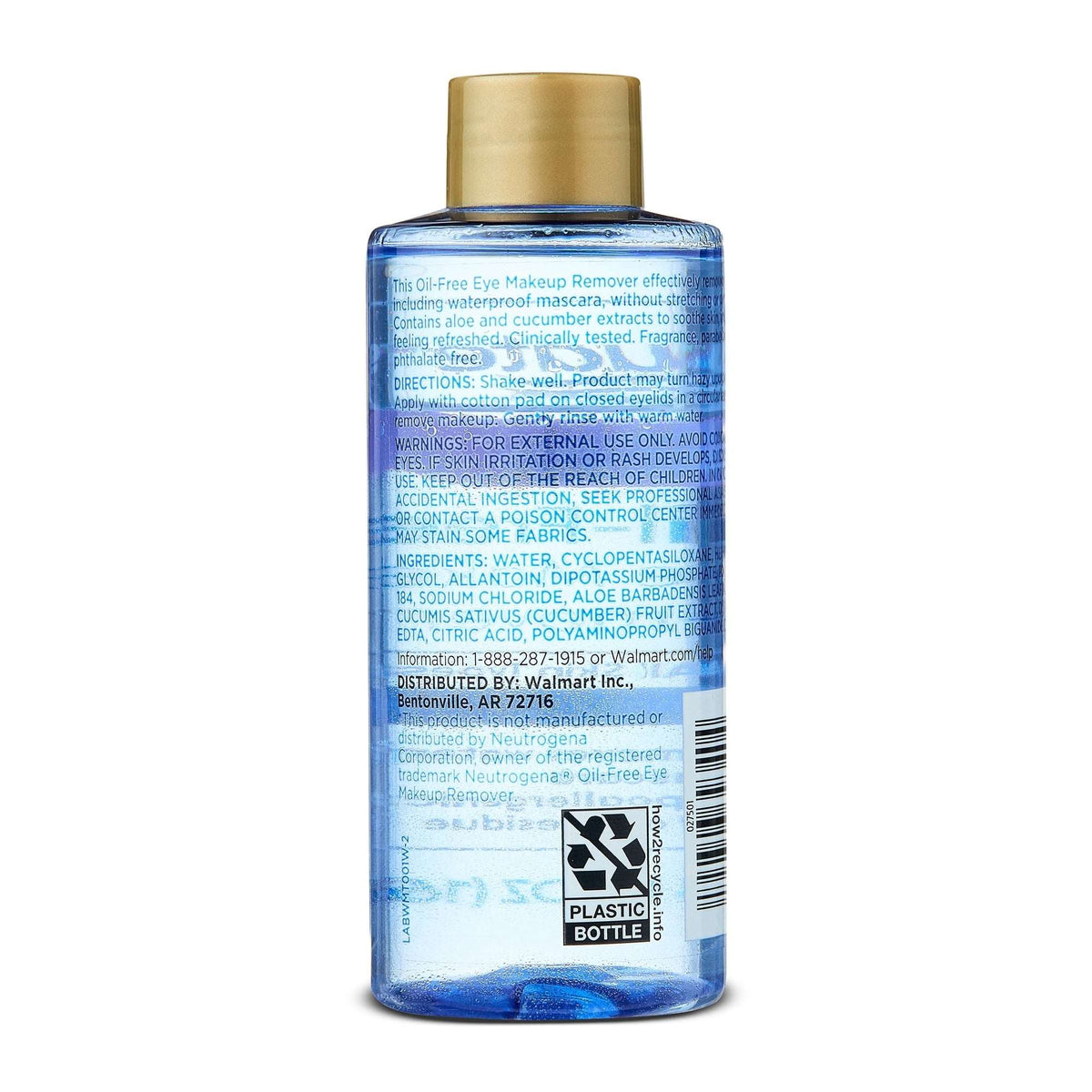 Equate Oil-Free Eye Makeup Remover, 5.5 fl oz, Compare to Neutrogena Oil-Free Eye Makeup Remover