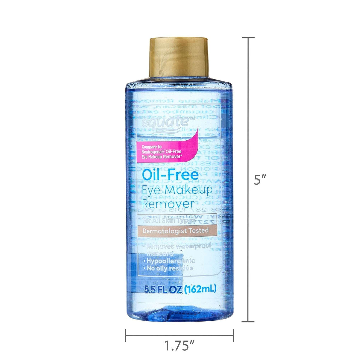 Equate Oil-Free Eye Makeup Remover, 5.5 fl oz, Compare to Neutrogena Oil-Free Eye Makeup Remover