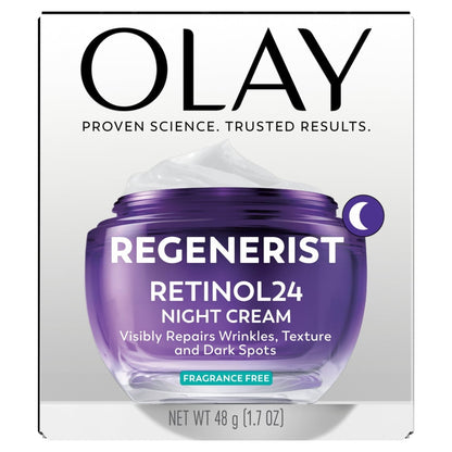 Olay Skin Care Regenerist Retinol 24 + Peptide Facial Moisturizer, Fragrance-Free,