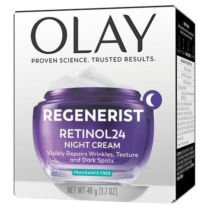 Olay Skin Care Regenerist Retinol 24 + Peptide Facial Moisturizer, Fragrance-Free,