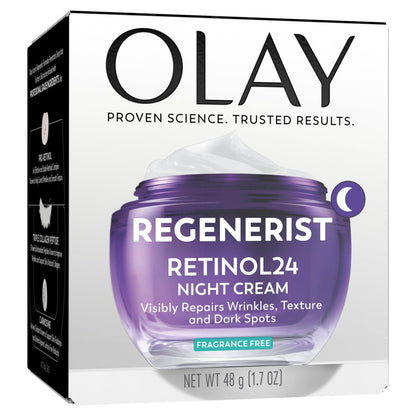 Olay Skin Care Regenerist Retinol 24 + Peptide Facial Moisturizer, Fragrance-Free,