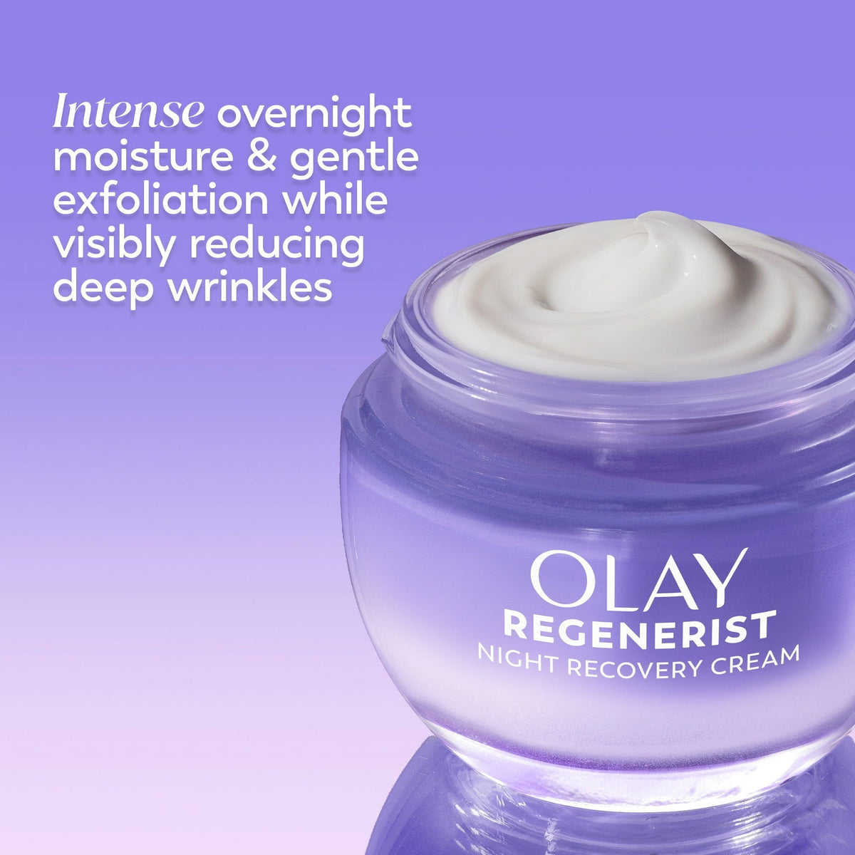 Olay Regenerist Night Recovery Cream with Triple Collagen Peptide, Wrinkle Reducer, Non-Greasy, Fragrance-Free, Hydrating Face Moisturizer for Women, 1.7 oz