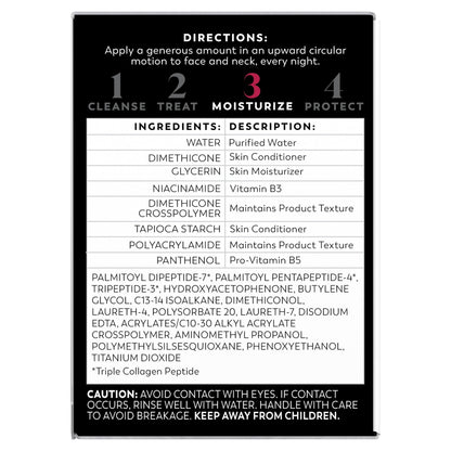 Olay Regenerist Night Recovery Cream with Triple Collagen Peptide, Wrinkle Reducer, Non-Greasy, Fragrance-Free, Hydrating Face Moisturizer for Women, 1.7 oz