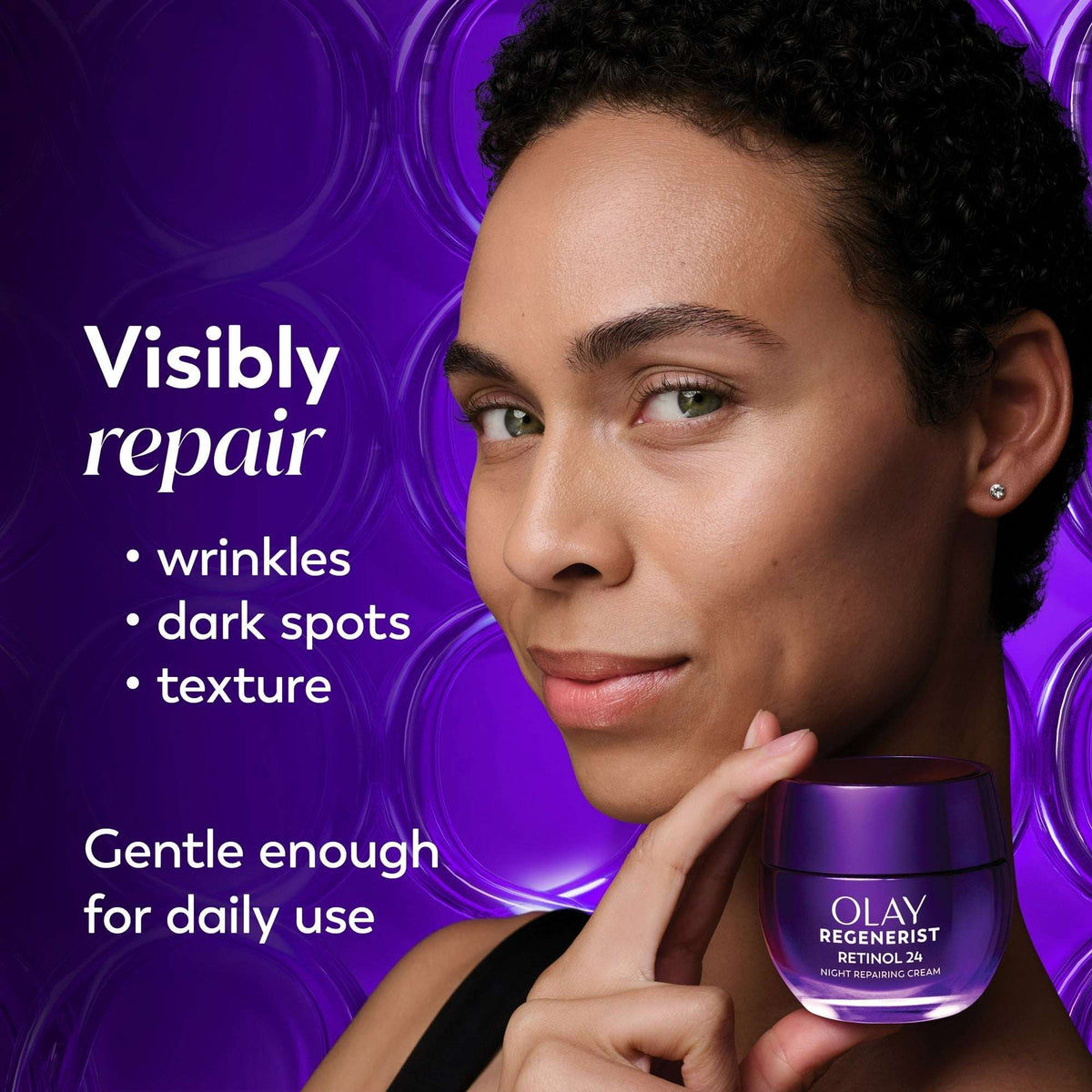 Olay Skin Care Regenerist Retinol 24 + Peptide Facial Moisturizer, Fragrance-Free,