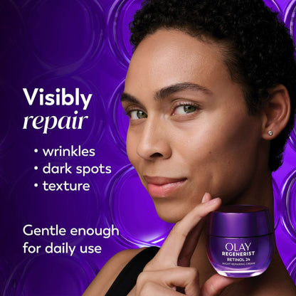 Olay Skin Care Regenerist Retinol 24 + Peptide Facial Moisturizer, Fragrance-Free,