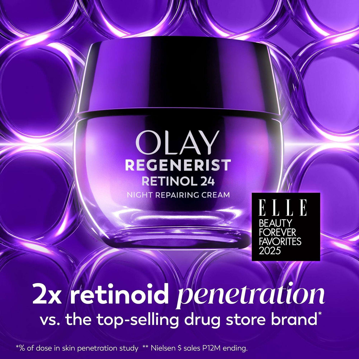 Olay Skin Care Regenerist Retinol 24 + Peptide Facial Moisturizer, Fragrance-Free,
