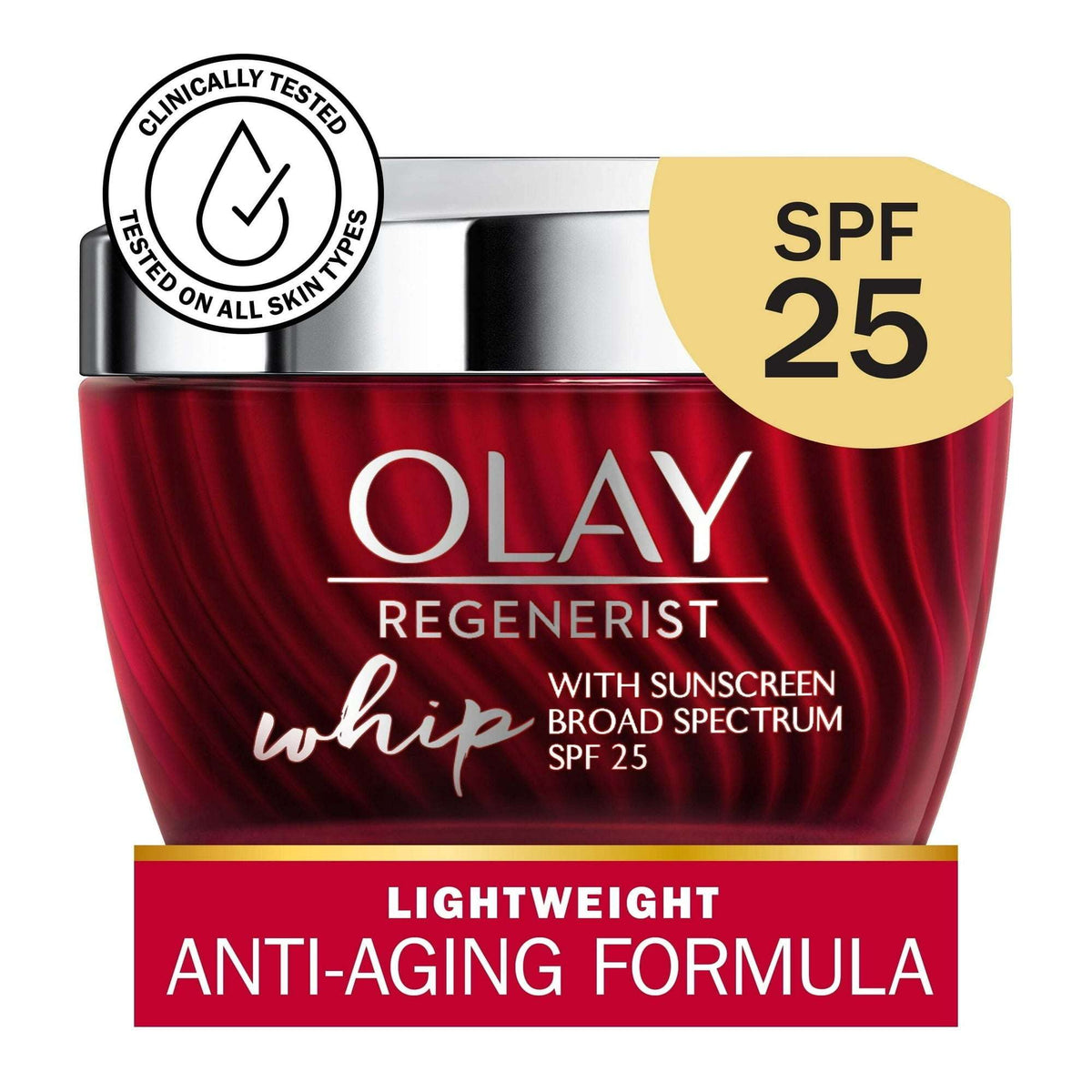 Olay Skin Care Regenerist Whip Facial Moisturizer with SPF 25 Sun Protection, 1.7 oz