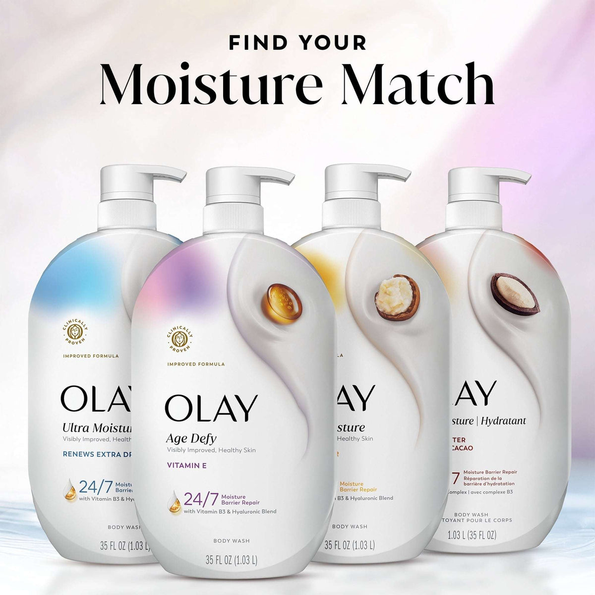 Olay Age Defy Body Wash, Ultra Moisture, Vitamin B3 & Hyaluronic, 35oz